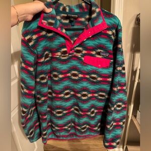 Patagonia Synchilla Snap-T Fleece Pullover Aztec Wild Desert Teal Berry